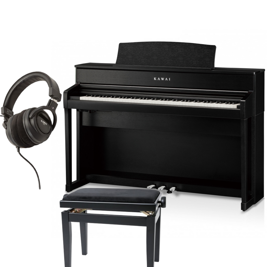 Kawai CA-701 Schwarz Matt Bundle mit Bank und Kopfhörer