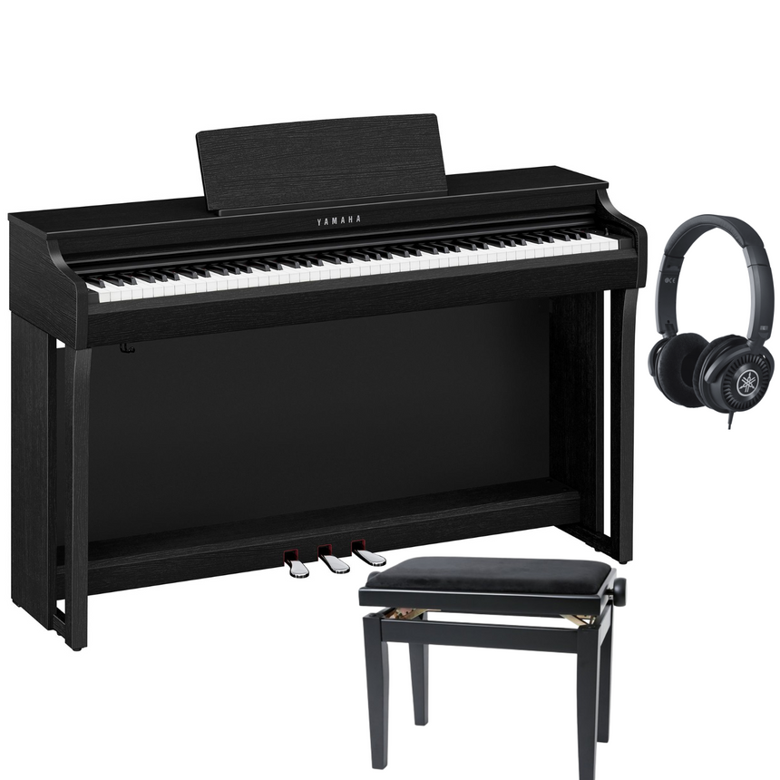 Yamaha CLP 825 Schwarz Matt Bundle mit Bank und Kopfhörer