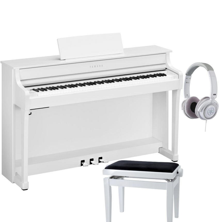 Yamaha CLP 835 White Matt Bundle avec banc et écouteurs - (130 CHF de cashback après achat directement auprès de Yamaha)