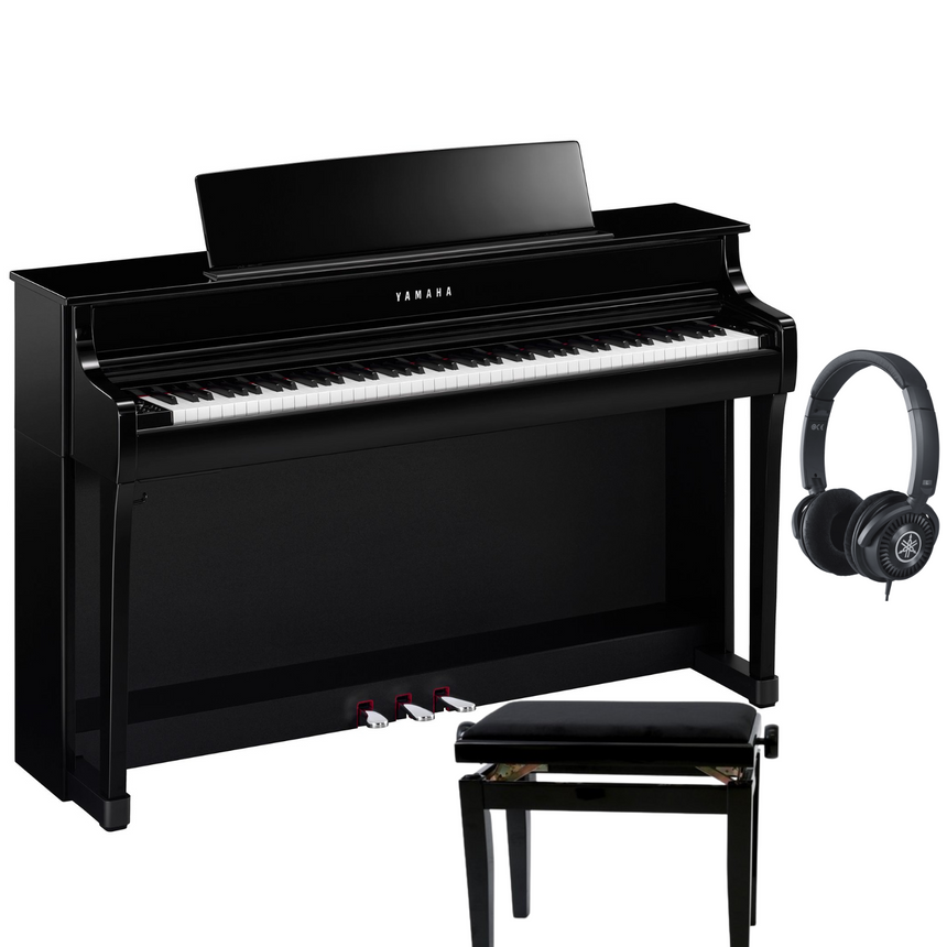 Yamaha CLP 845 Black Polished Bundle with Bench and Headphones - (150 CHF Cashback after purchase directly from Yamaha)