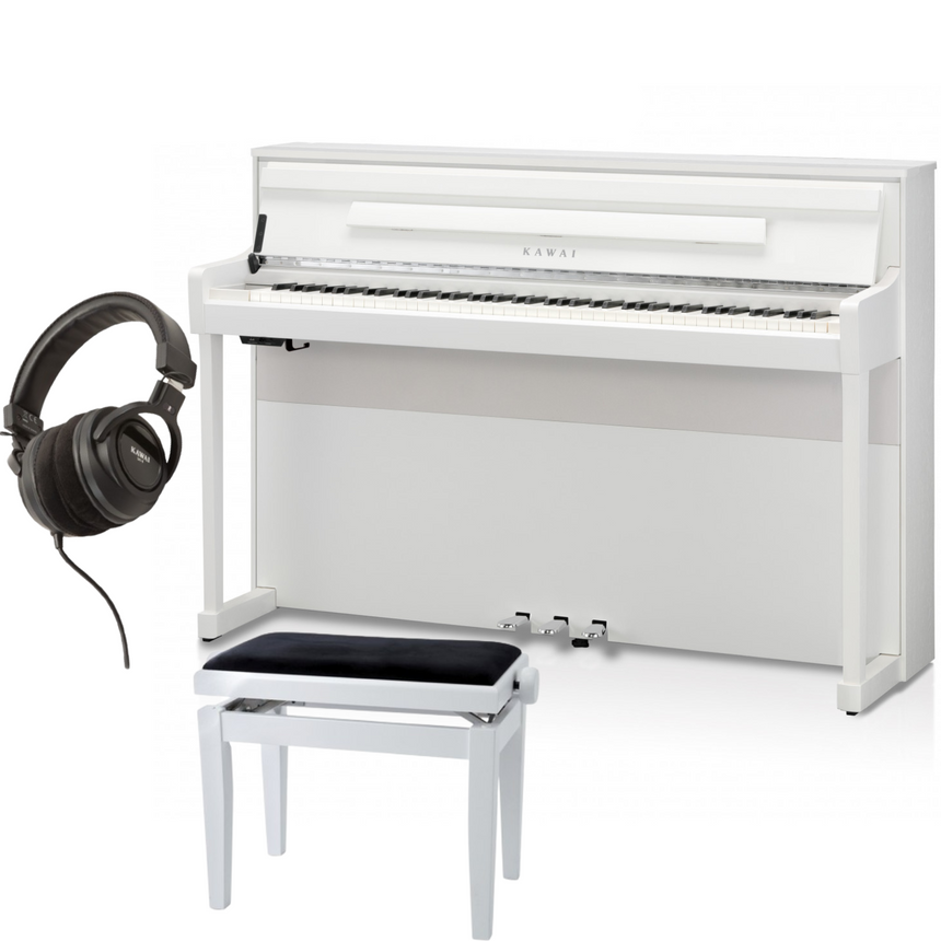 Kawai CA-901 Weiß Matt Bundle mit Bank und Kopfhörer