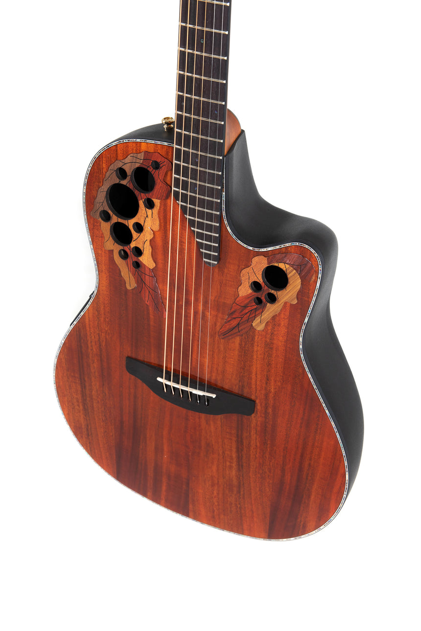 Ovation E-Akustikgitarre Celebrity Elite Plus Mid Cutaway CE44P-FKOA-G