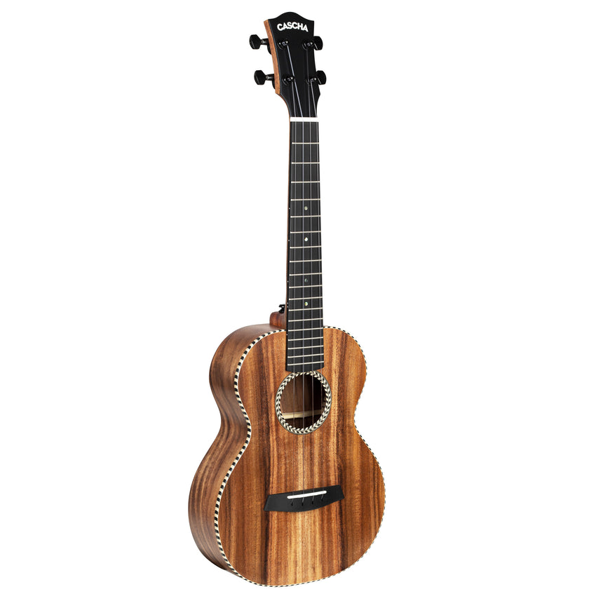 Cascha Solid Vollmassiv Acacia Tenor Ukulele mit Tasche HH2311