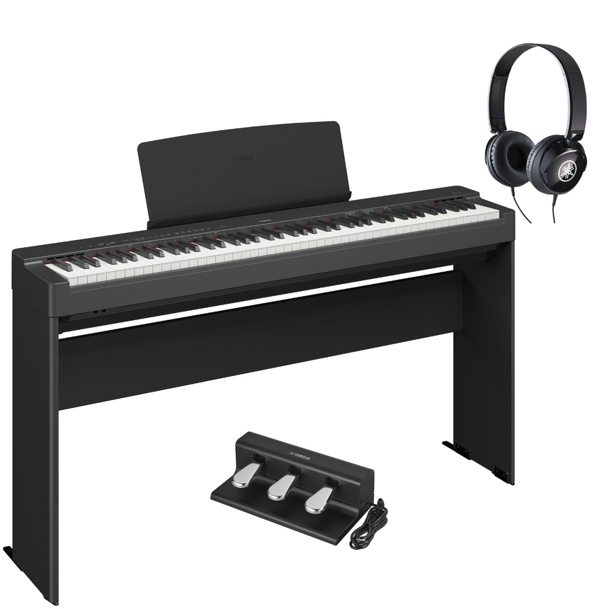 Yamaha Stage Piano P-225 Schwarz Bundle mit Ständer, Pedalen und Kopfhörer