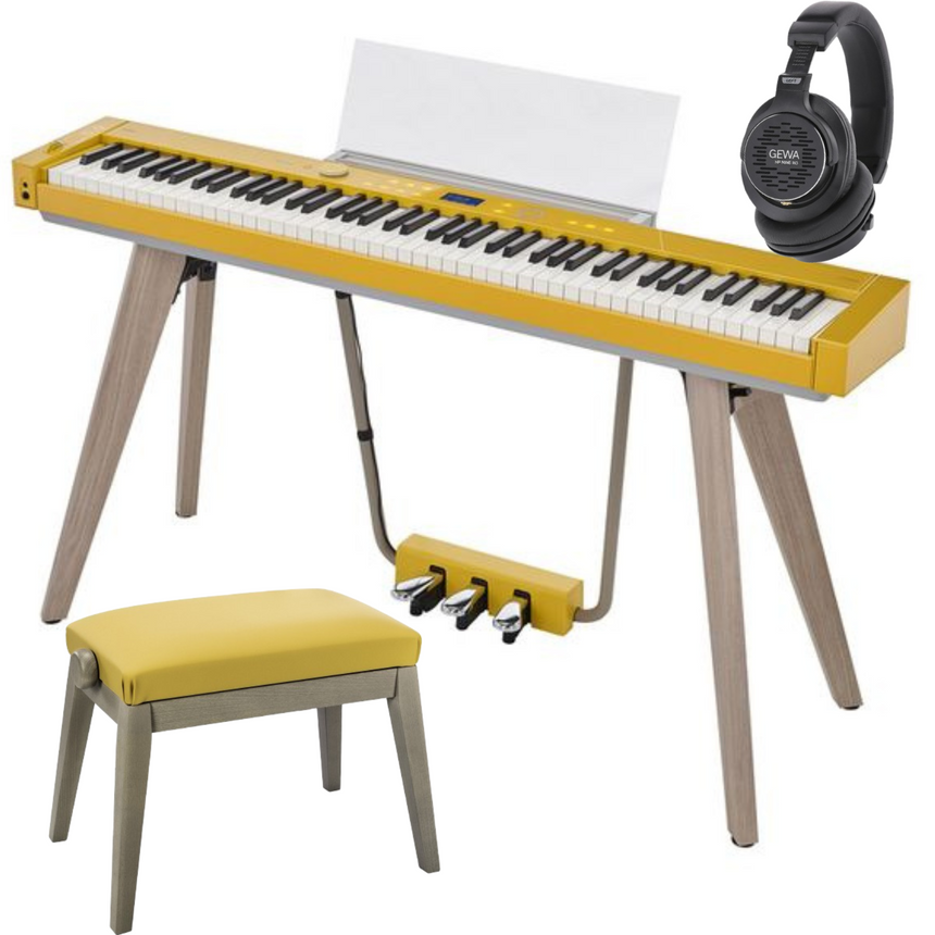 Casio Digitalpiano PX-S7000 Harmonious Mustard Bundle mit Bank und Kopfhörer