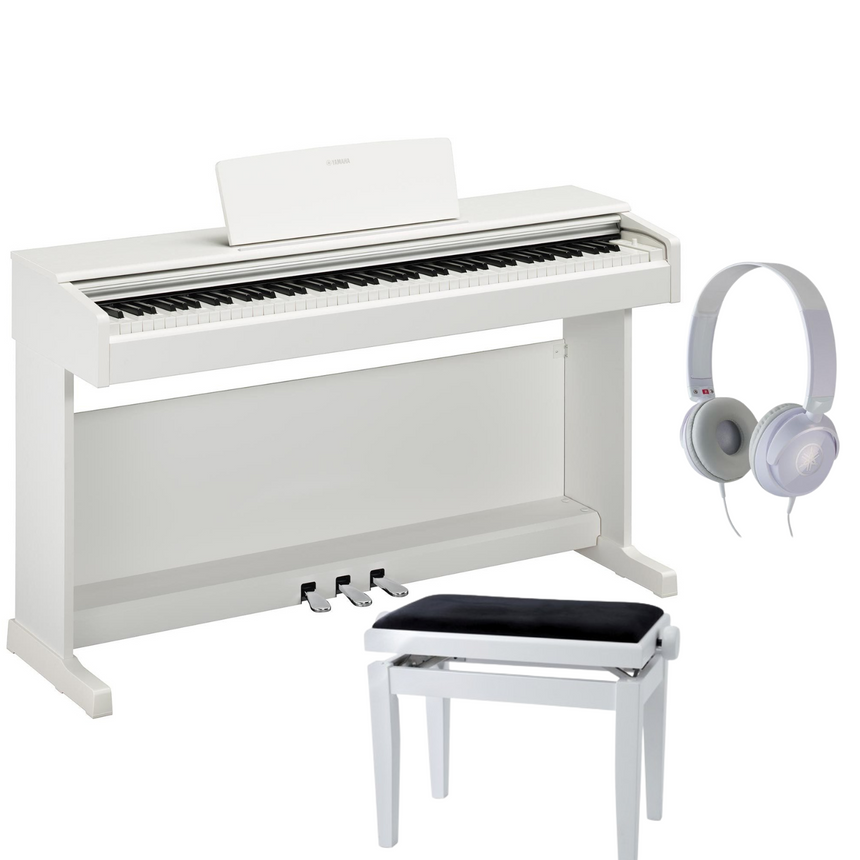 Yamaha YDP-145 Arius White Matt Bundle with bench and headphones - (70 CHF cashback after purchase directly from Yamaha) 