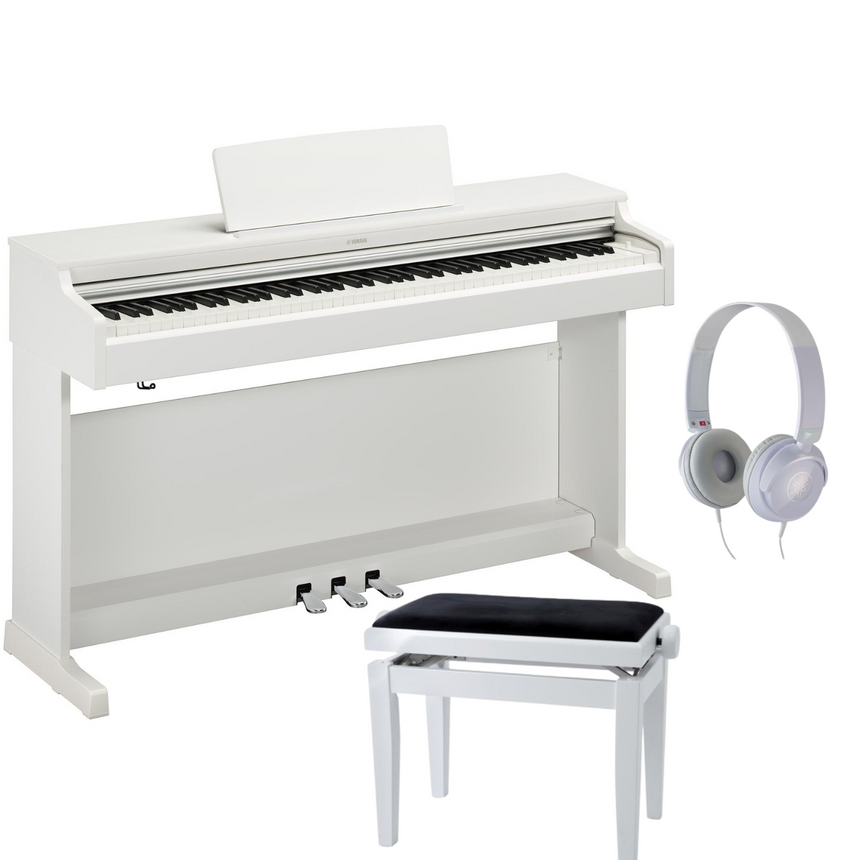 Yamaha YDP-165 Arius White Matt Bundle avec banc et écouteurs - (80 CHF de cashback après achat directement auprès de Yamaha) 