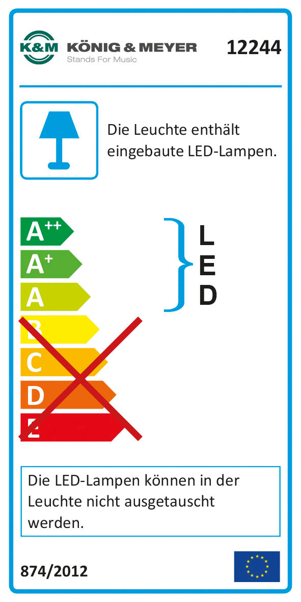 König & Meyer 12244 Notenpultleuchte 2x2 LEDs - Musik-Ebert Gmbh