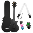 CASCHA Carbon Konzert Ukulele inkl. Tasche, Gurt - Musik-Ebert Gmbh